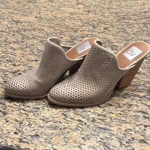 NWOT DV by Dolce Vita Perforated Gray Block Heel Clogs